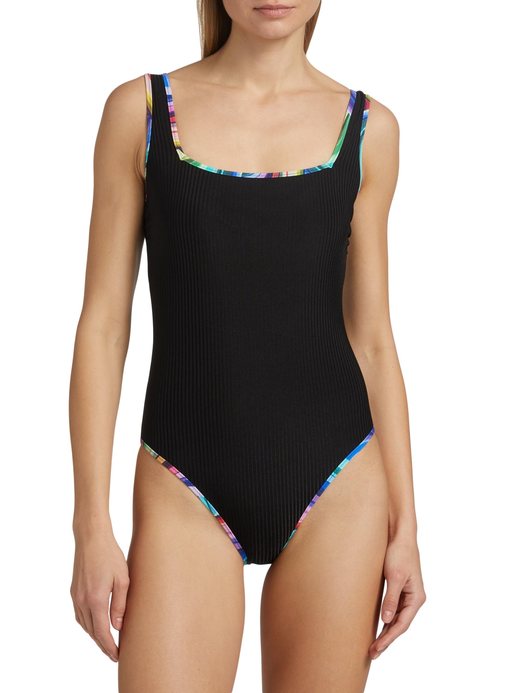 Shop Johnny Was - Abel Square Neck One-Piece Swimsuit | Saks
