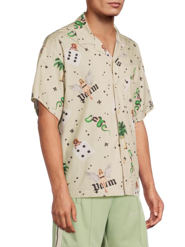 #3: قميص بولينج بين-أب - العاجي متعدد الألوان