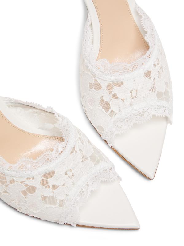 #6: صندل ليون من الدانتيل مقاس 85 ملم - أبيض