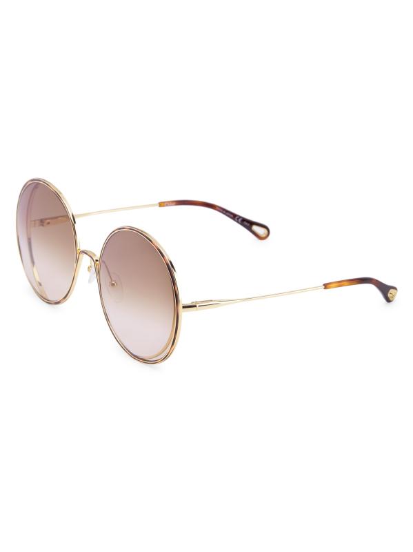 Shop Chloé 61MM Metal Round Sunglasses Saks Fifth Avenue Kuwait