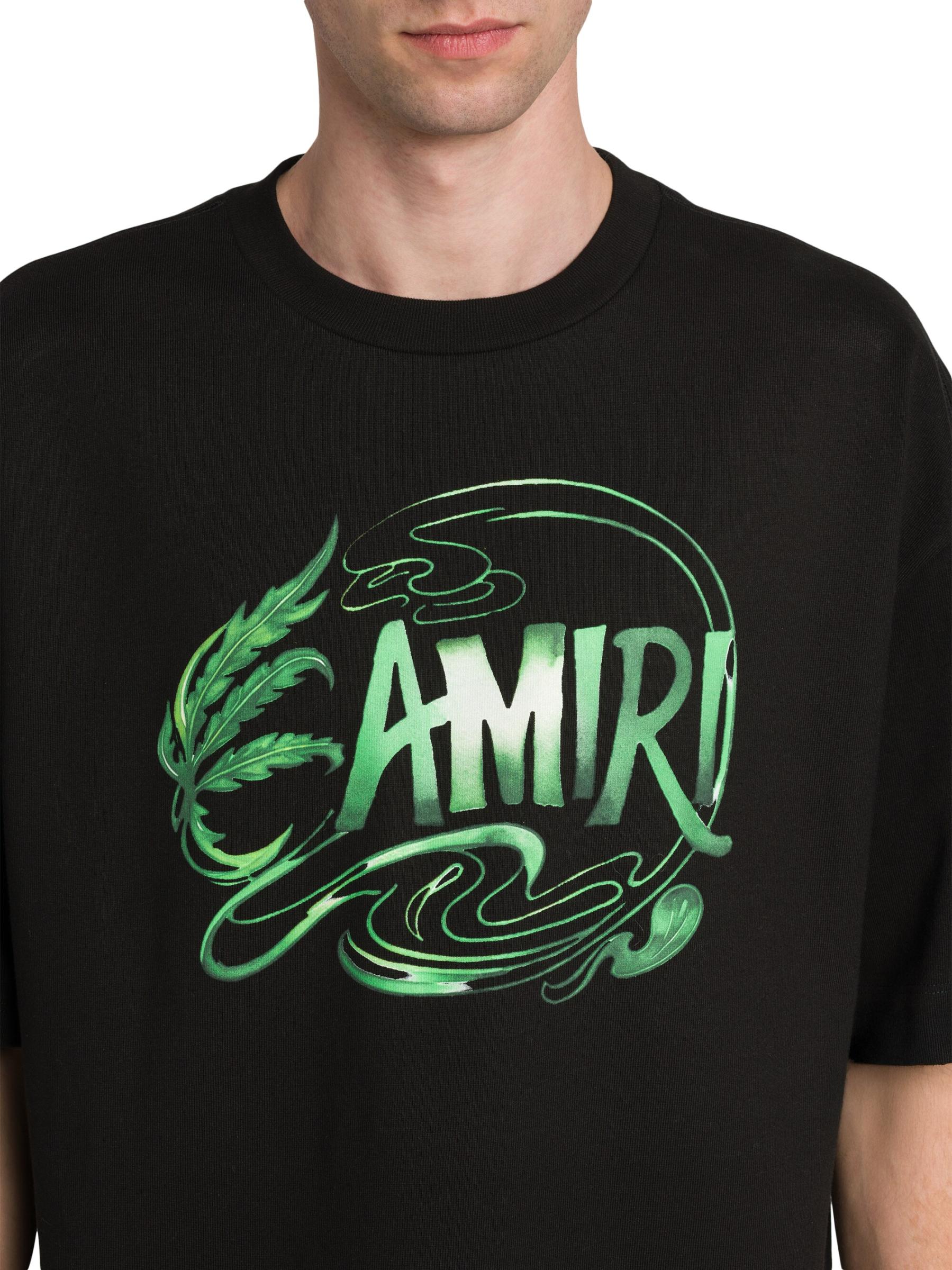 【AMIRI】関税込☆リーフオーバーサイズTシャツ ブラック Amiri - リーフ・コットン・オーバーサイズ・クルーネックT