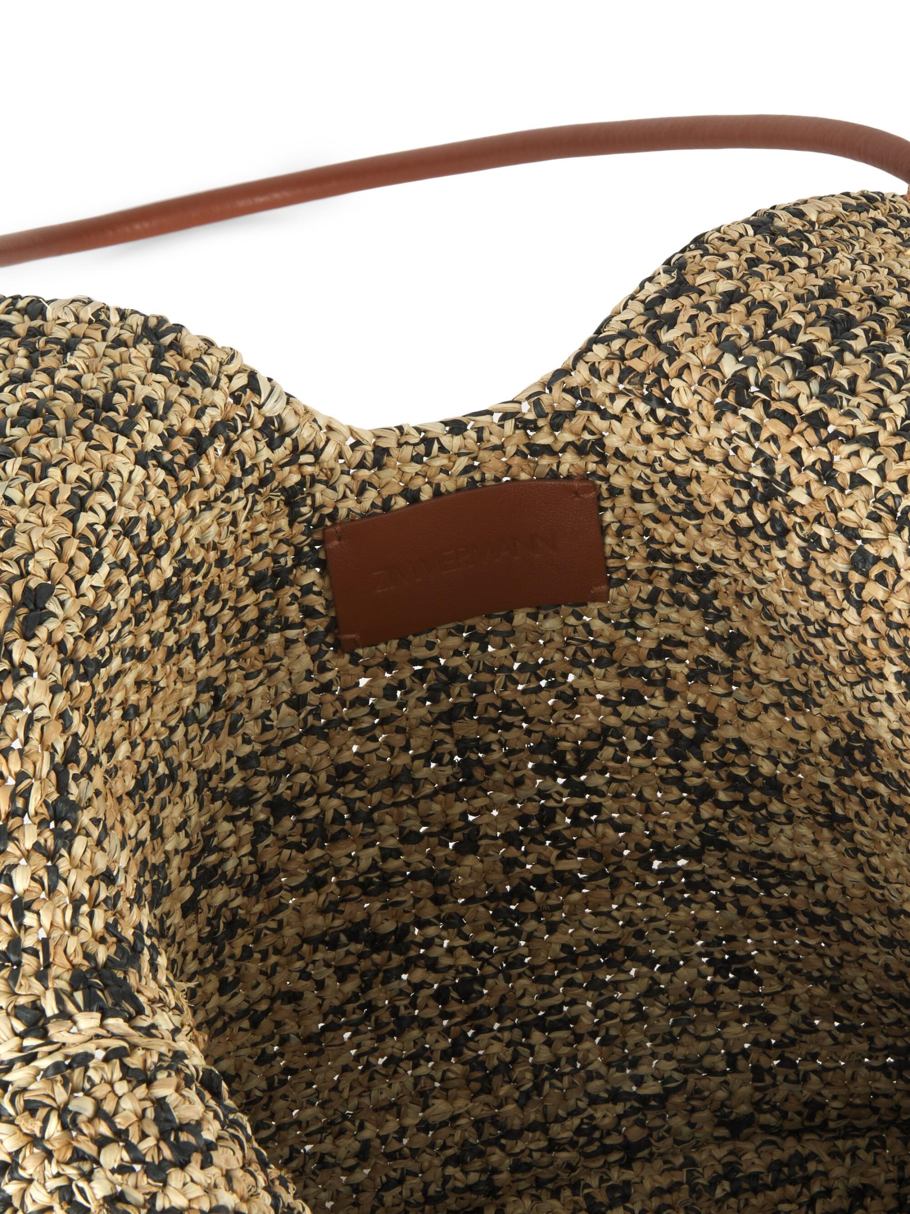 トートバッグ ZIMMERMANN GOLDENTIME MEDIUM RAFFIA TOTE BAG Goldentime Medium raffia tote bag in beige - Zimmermann