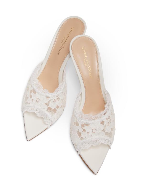 #4: صندل ليون من الدانتيل مقاس 85 ملم - أبيض