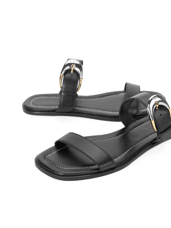 STAUD ルイサ ヘルトルフ トラウサ 5616278093 BLACK STAUD Harlow Flat Sandals | Shopbop