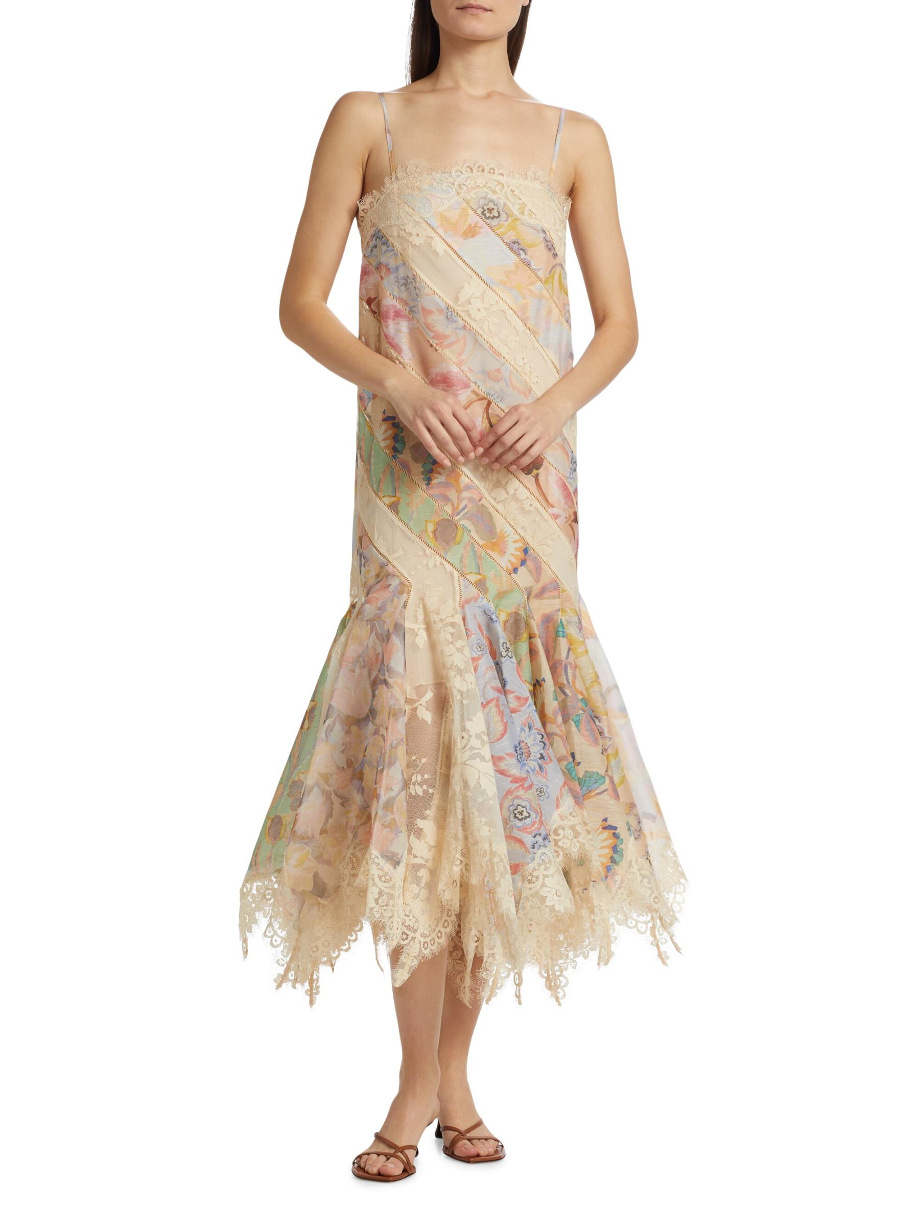 【Zimmermann】EDEN SPLICED SLIP DRESS スリップ レース ミディ Shop Zimmermann - Eden Spliced Slip Dress | Saks Fifth