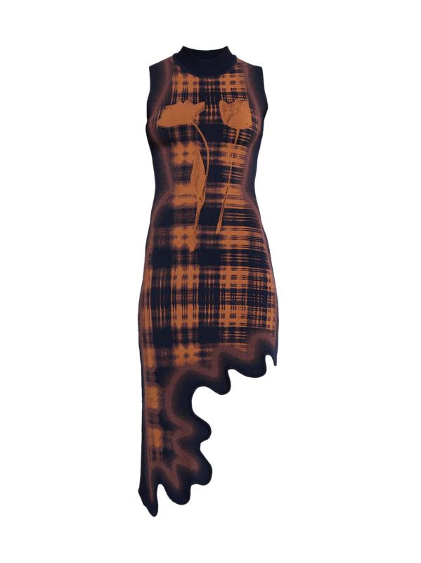 فستان بروكلين مموج غير متماثل