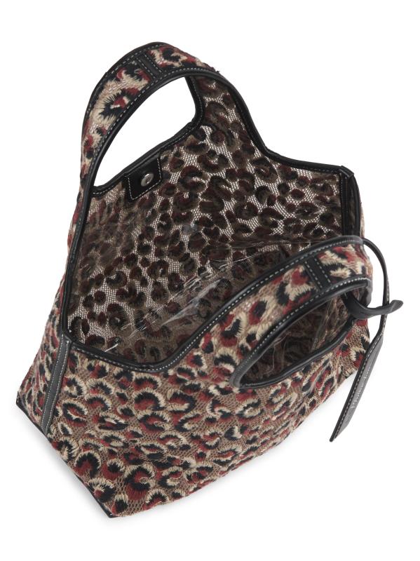 #4: حقيبة ميني ماركت مطرزة بنقشة جلد الفهد - نمر