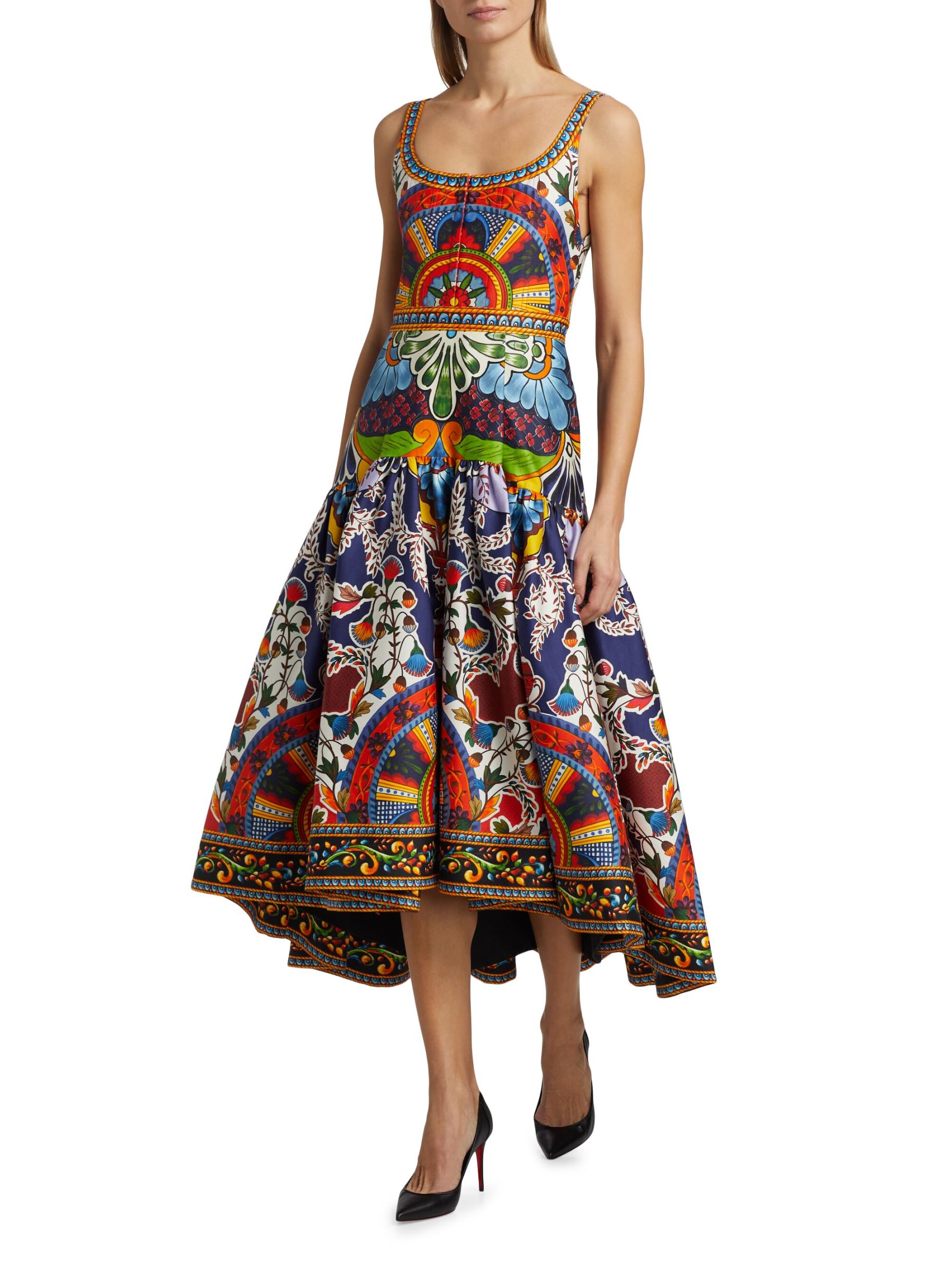 ALICE+OLIVIA アリスアンドオリビア フローラルドレス Diana Shop Alice + Olivia - Diana Floral Cotton-Blend Sleeveless