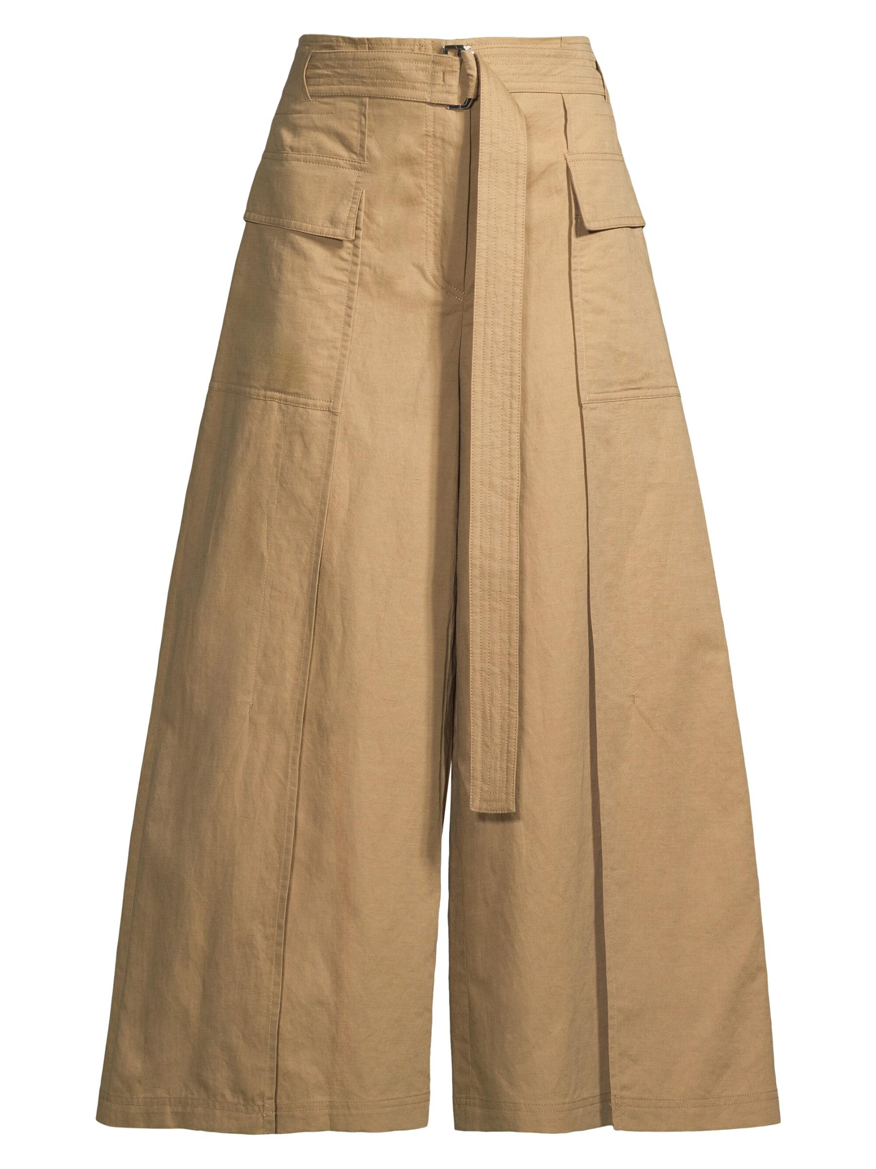パンツ WEEKEND MAX MARA flared linen and cotton trousers PINIDE Shop Weekend Max Mara - Pinide Cotton & Linen Crop Wide-Leg