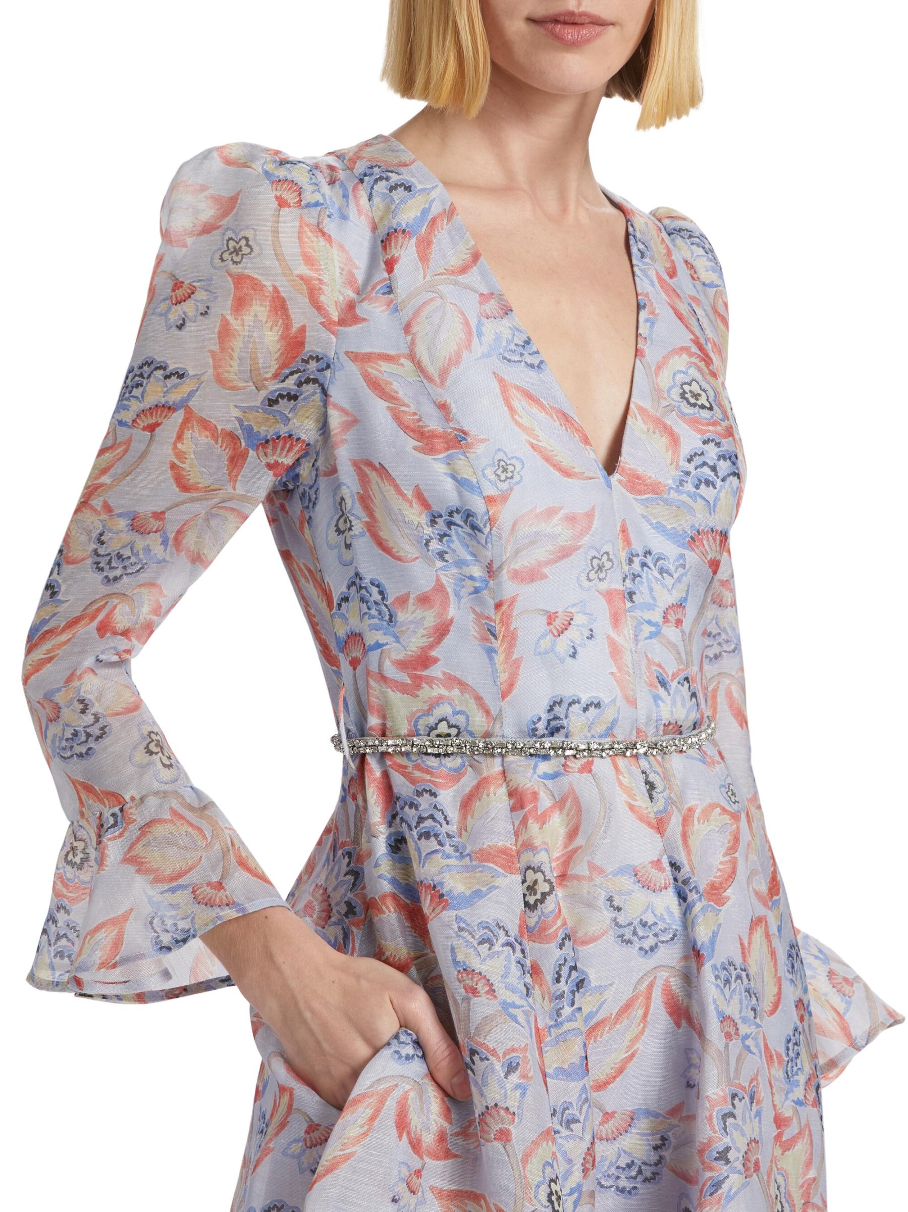 【Zimmermann】EDEN BELTED MIDI DRESS ハイネック ベルトミディ Zimmermann Eden Belted Midi Dress | italist
