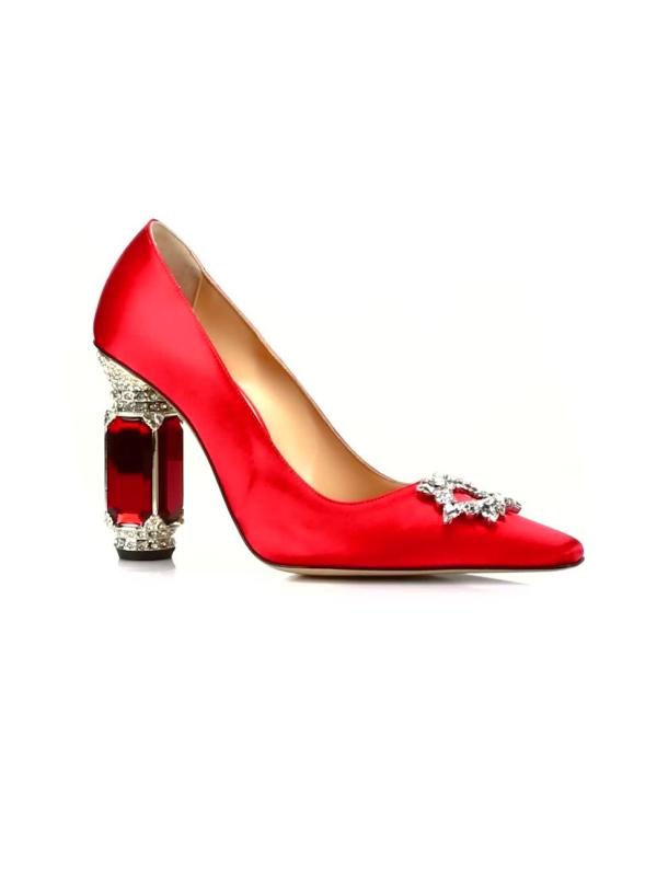 مضخات Aurum 102MM مزينة بالكريستال الساتان