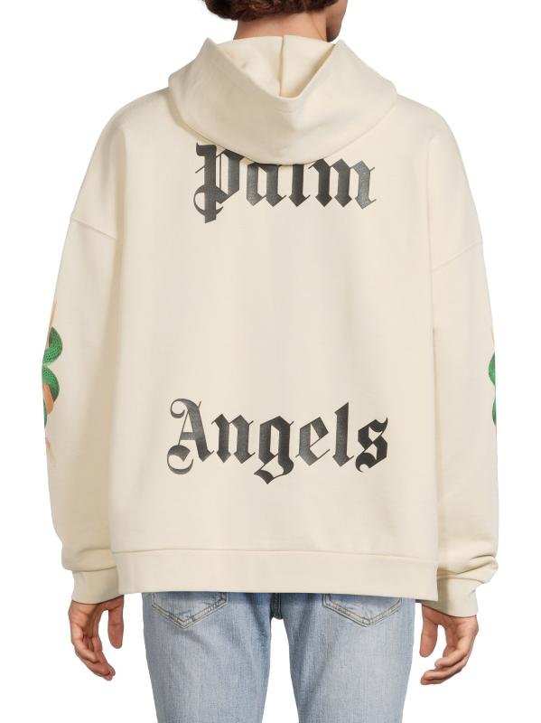 パーカー・フーディ Palm Angels Ivory Pin-Up Hoodie PIN UP HOODY in IVORY - BLACK for Men | Palm Angels®