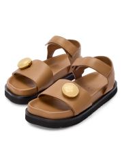 サンダル・ミュール Loewe Camel Leather Pebble Slippers Shop Loewe - Pebble Fussbett Leather Sandals | Saks Fifth