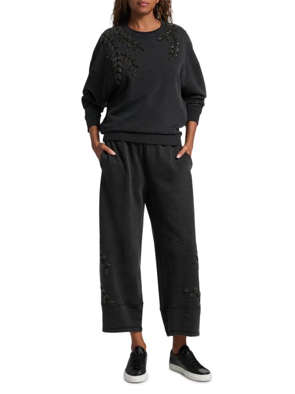 #7: سويت شيرت فرينش تيري مزيّن - خلنج الفحم