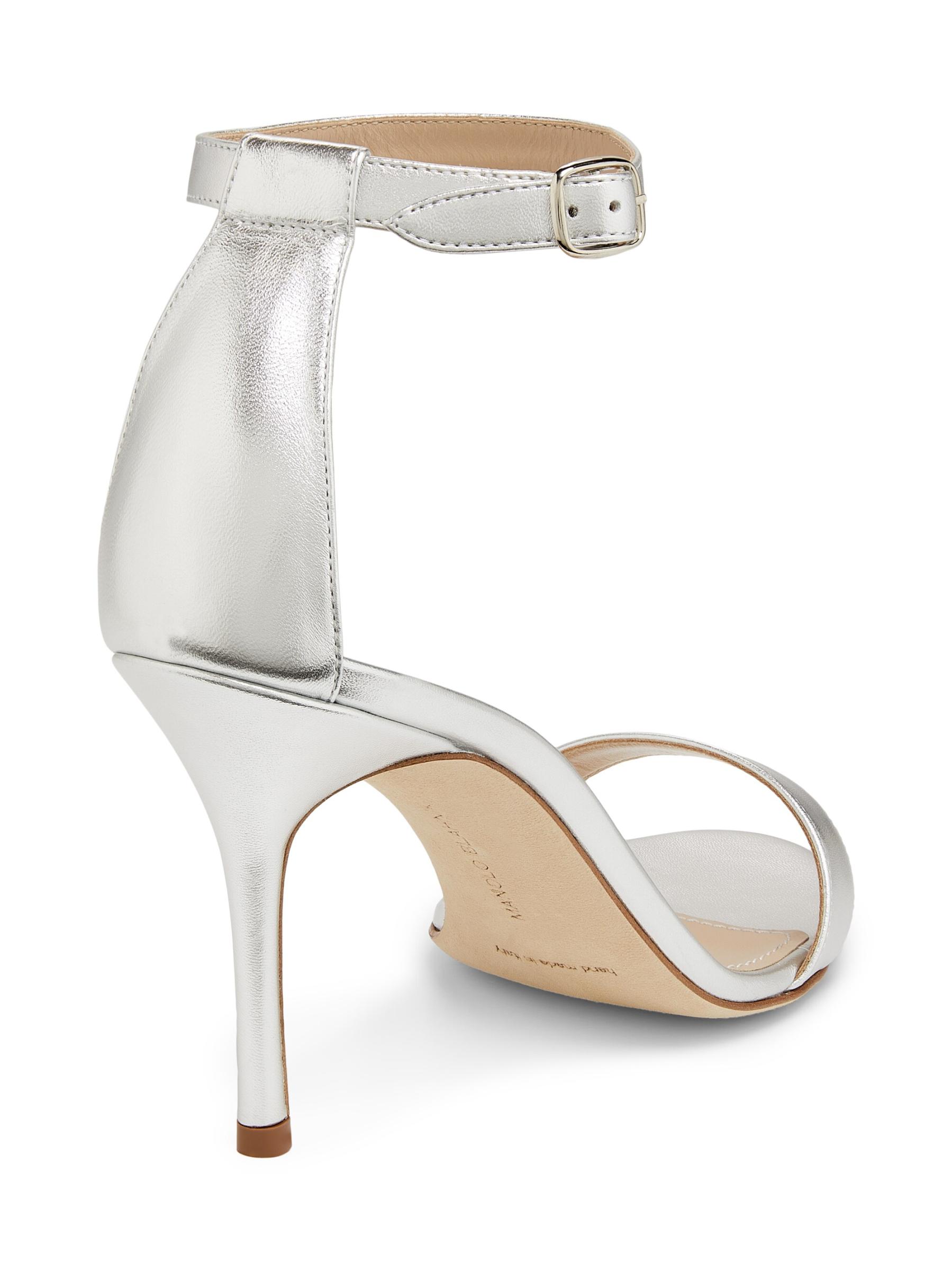 【Manolo Blahnik】『Chaos90 』メタリックレザー サンダル Manolo Blahnik - カオス・メタリック・レザー・サンダル を