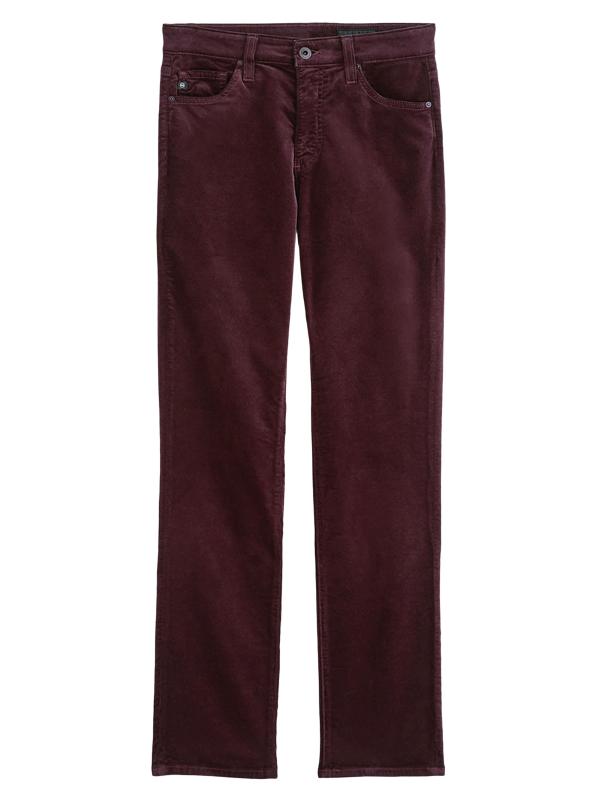 بنطال جينز Mari Stretch-Velvet متوسط الارتفاع بتصميم مستقيم ونحيف