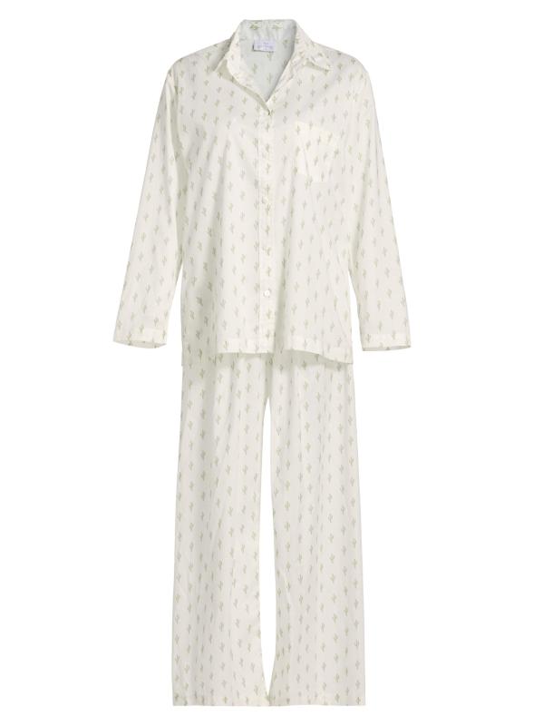 بيجامة كاكتوس من القطن بأكمام طويلة