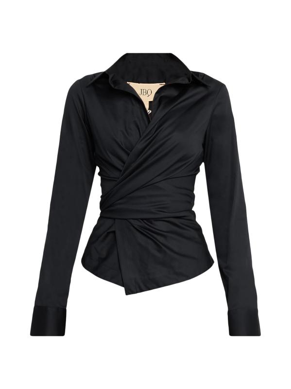 بلوزة فالنتينا القابلة للتمدد من البوبلين