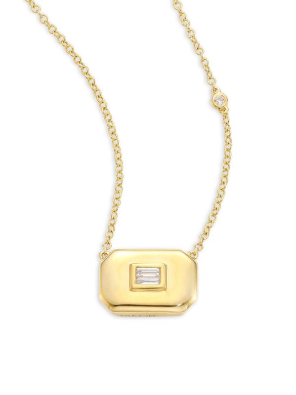 قلادة Essentials من الماس والذهب الأصفر عيار 18 قيراطًا