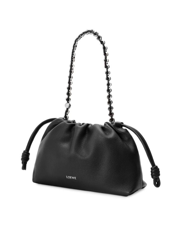 #3: حقيبة يد متوسطة الحجم من جلد الفلامنكو - أسود