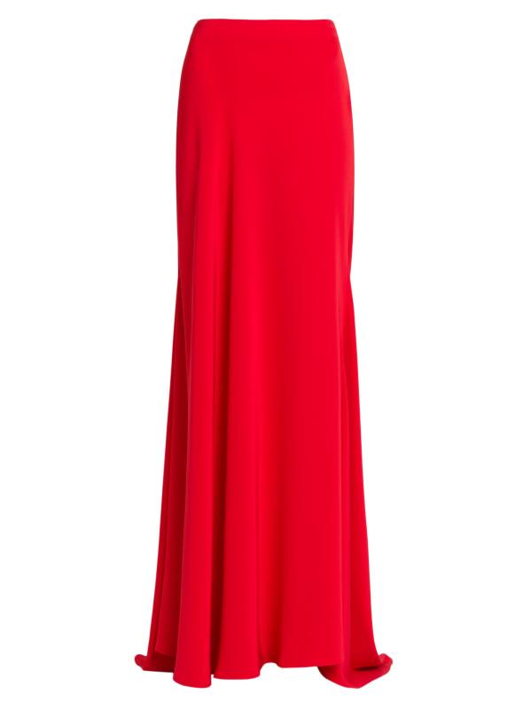 تنورة ماكسي سادة بحافة غير متماثلة