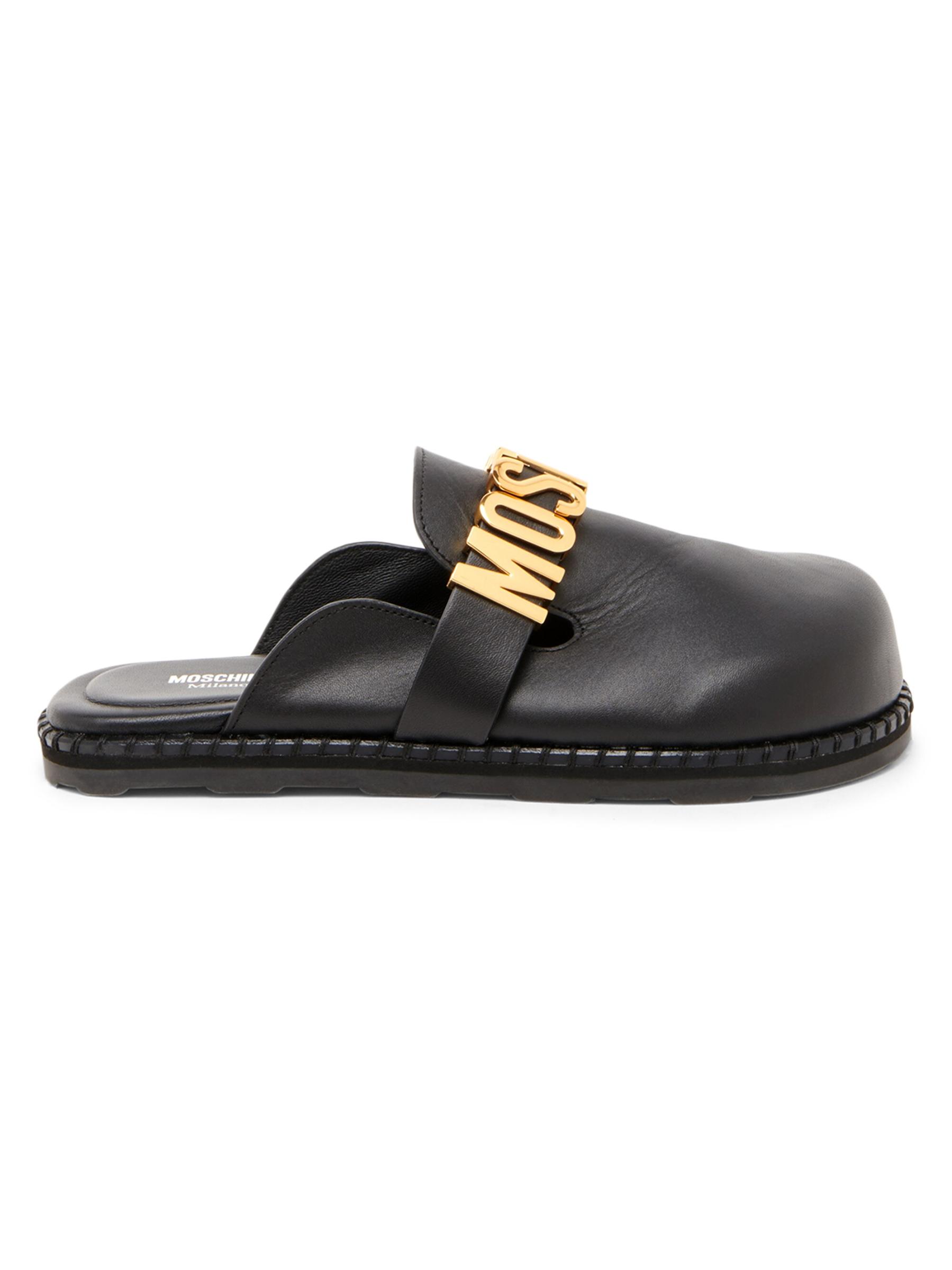 Shop Moschino - Sporty Logo-Accented Leather Mules | Saks