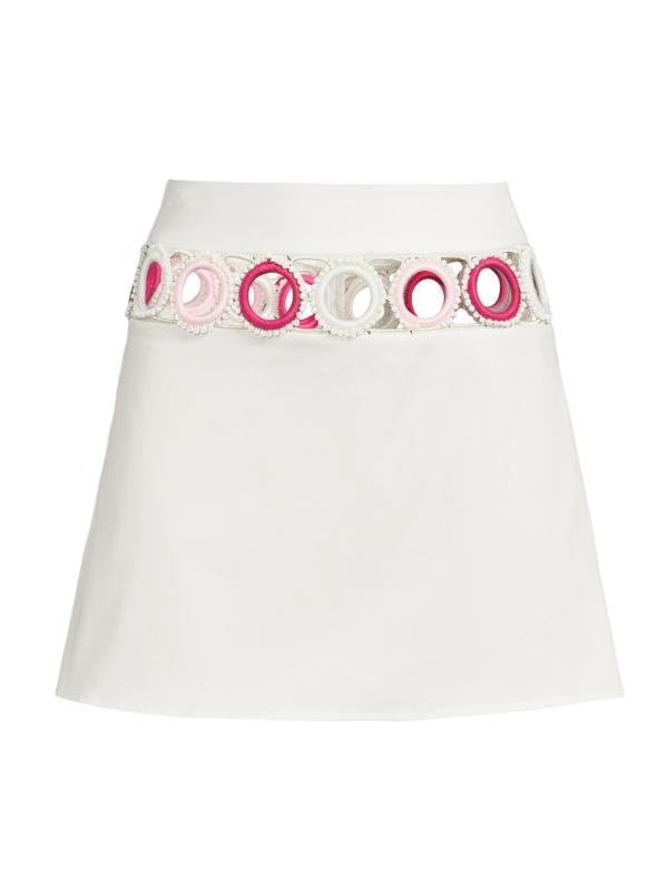 Palma Cut-Out Stretch-Cotton Cover-Up Miniskirt