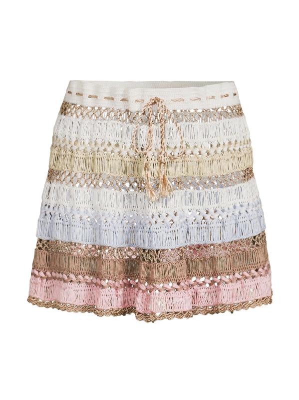 Cleo Crochet-Knit Cotton-Blend Miniskirt