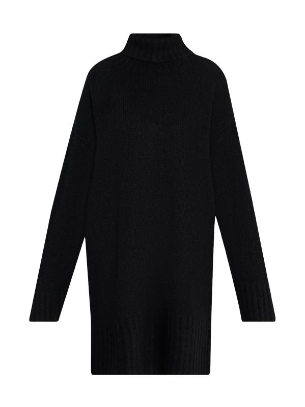 فستان سانت جيمس القصير ذو الياقة المدورة من الصوف والمزيج