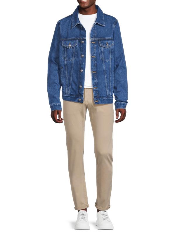 #6: جاكيت دينيم بشعار الماركة - أزرق فاتح