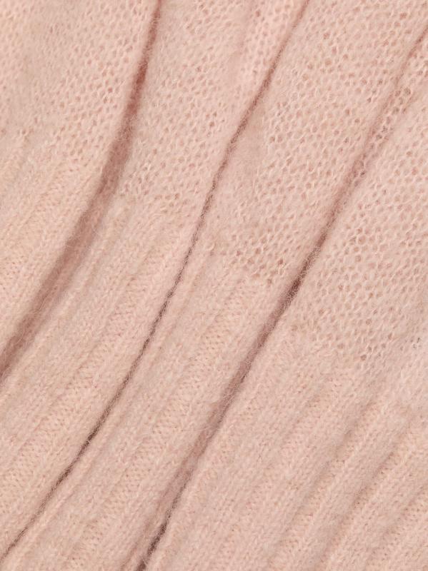 #6: سترة فرانكي ألباكا برقبة مستديرة من مزيج الألبكة - أحمر خدود وردي ناعم