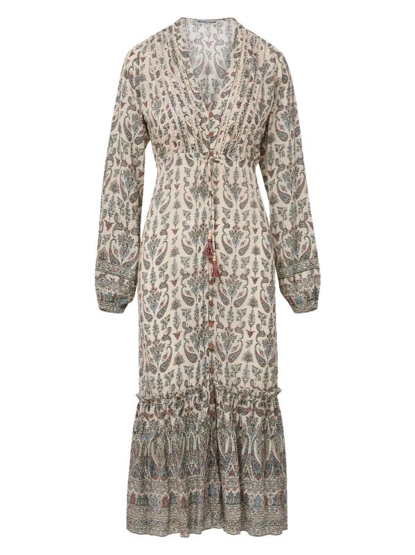 فستان متوسط الطول بطبعة فاني