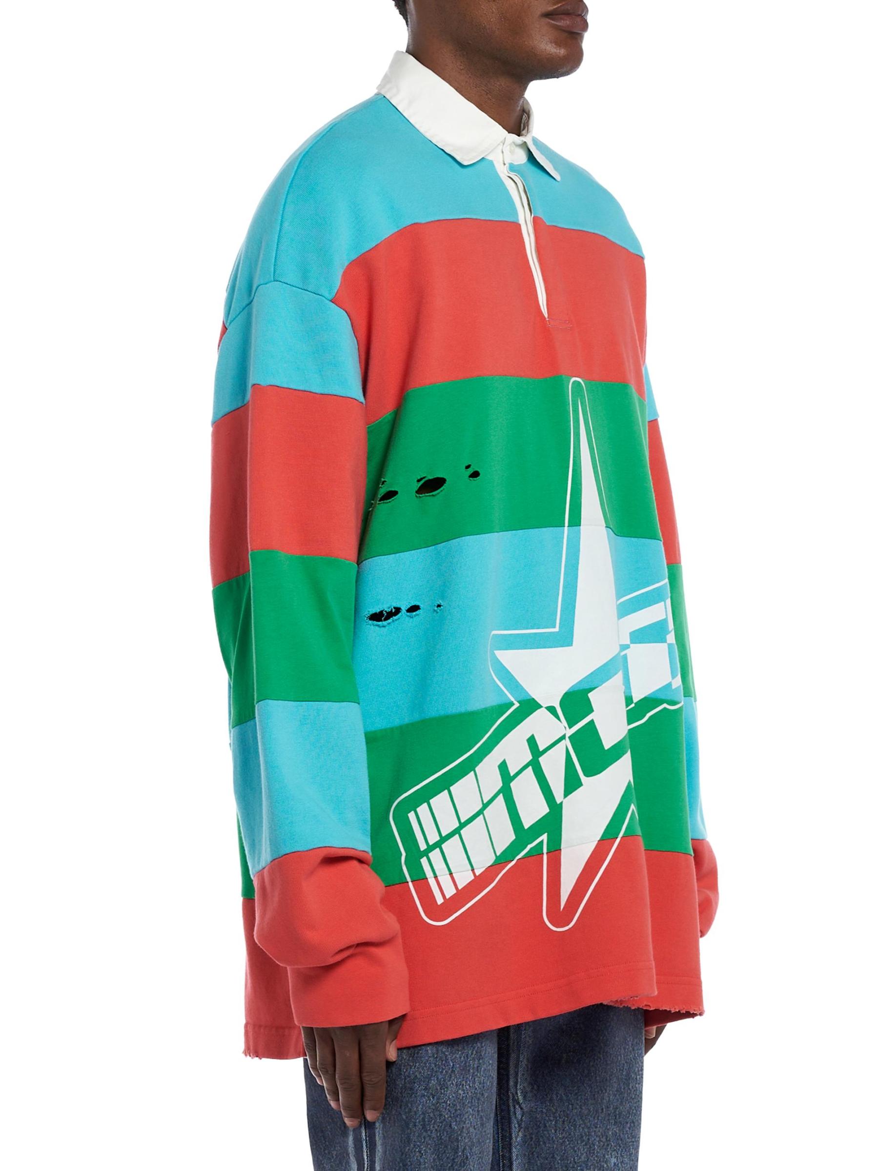 Members of the Rage - ストライプ・コットン・ディストレスド・ロング