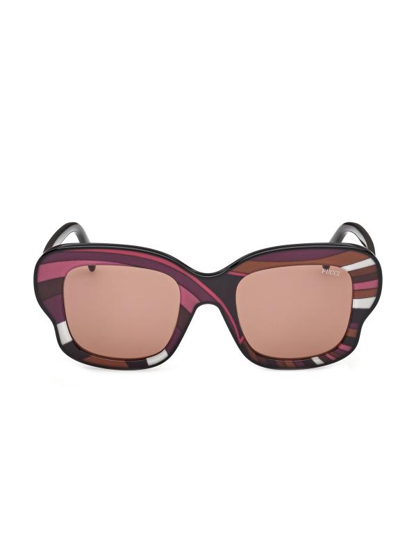 #2: نظارات شمسية بتصميم فراشة 52 ملم - بني متعدد الألوان