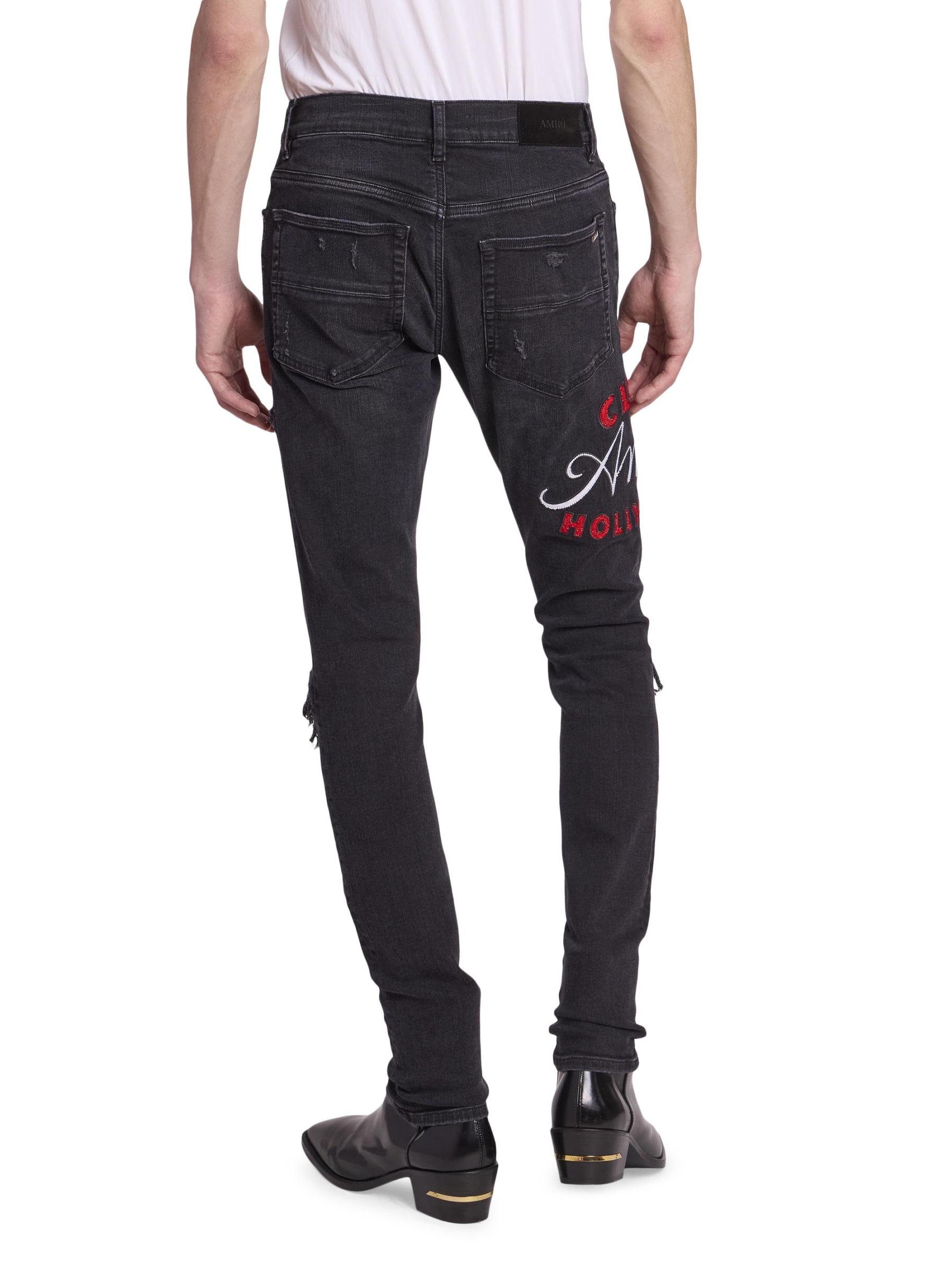 Amiri - クラブ・アミリ・ロゴ・スキニー・ジーンズ をオンライン購入