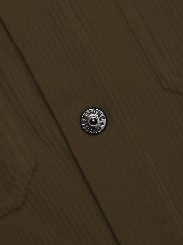 #6: جاكيت قميص من القطن المنقوش - أخضر عسكري