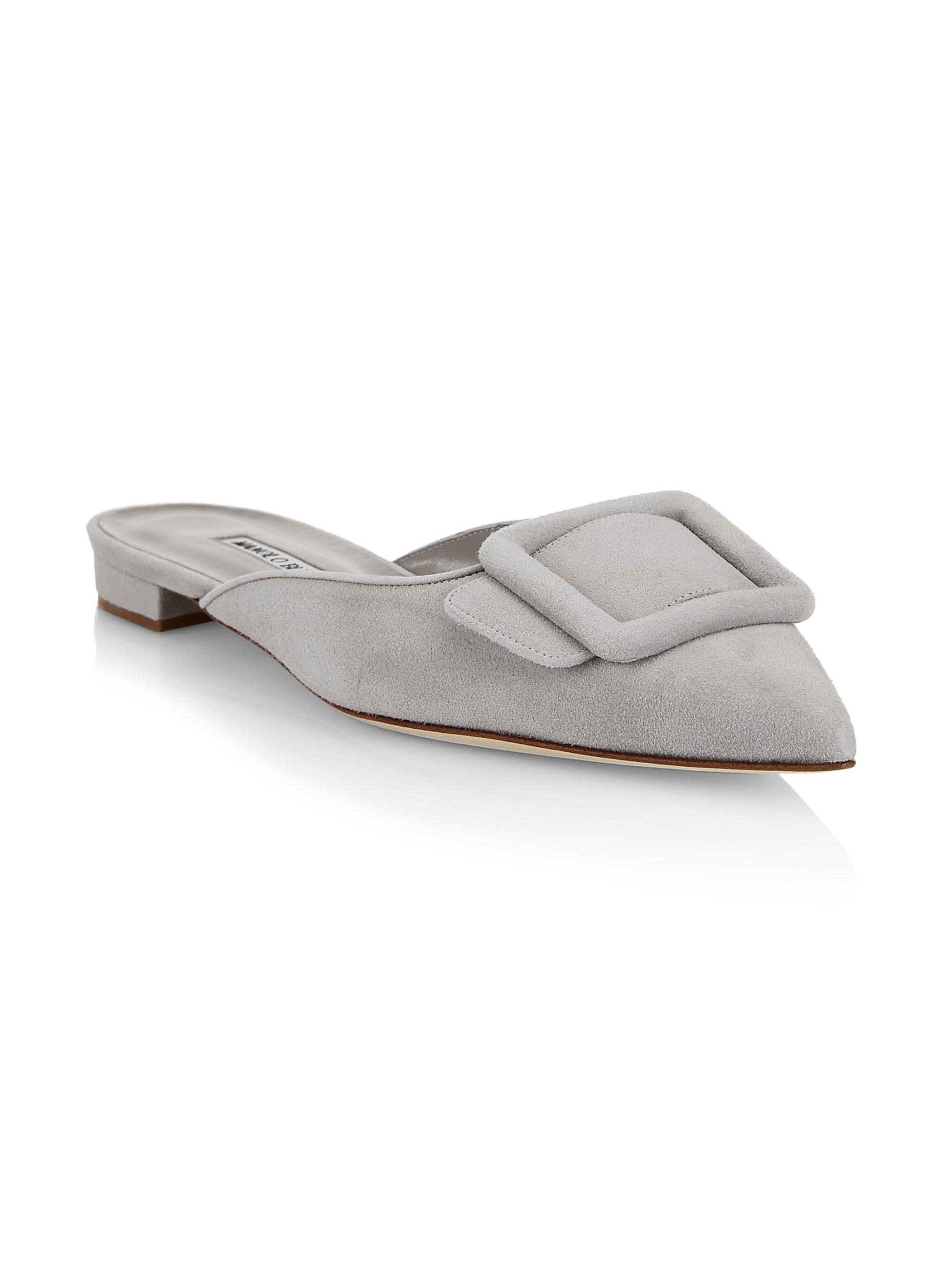 【Manolo Blahnik】 Maysaleスエードフラット MANOLO BLAHNIK Maysale スエード ポインテッドトゥ フラット