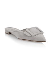 【MANOLO BLAHNIK】Maysale フラット スエード ブラック MB17128S-Manolo-Blahnik-