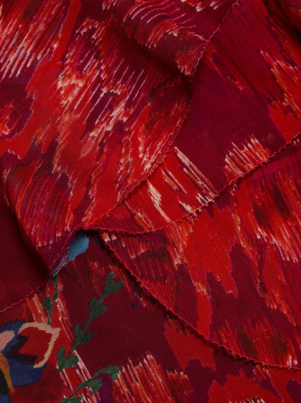 #6: فستان ماكسي من الحرير المكشكش بدون أكمام من فلور - حديقة أستيل