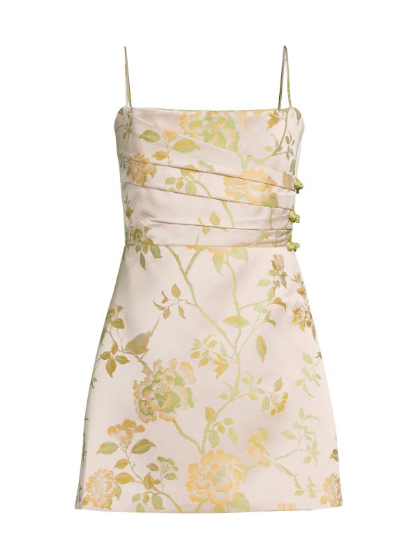 Mari Gathered Floral A-Line Minidress