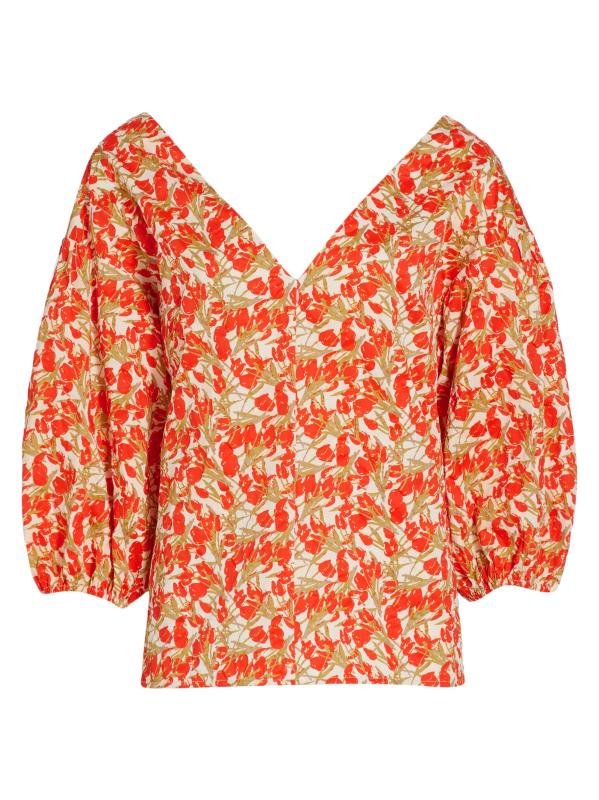 بلوزة ميشيل سميث × ساكس أمالفي بأكمام ثلاثة أرباع