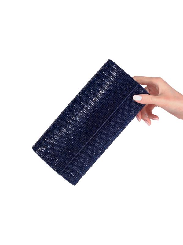 #2: حقيبة يد على سلسلة مزينة بكريستال بيري - SILVER MIDNIGHT NAVY