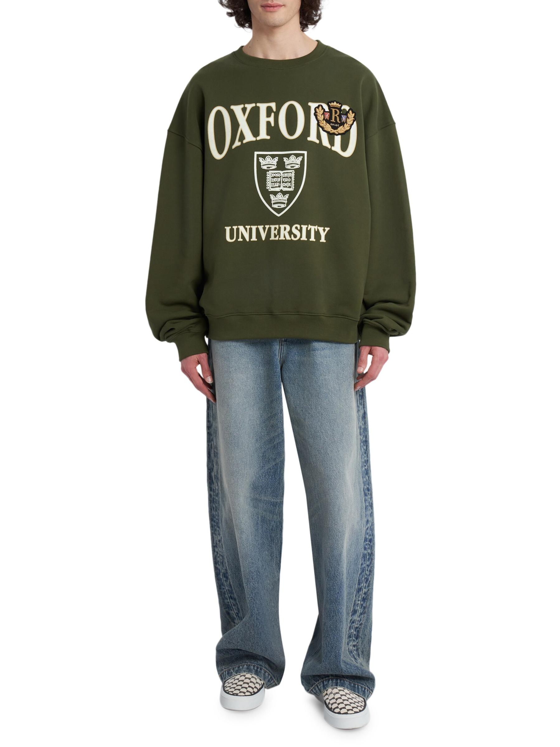 Shop Rhude - Oxford Cotton Crewneck Sweatshirt | Saks Fifth