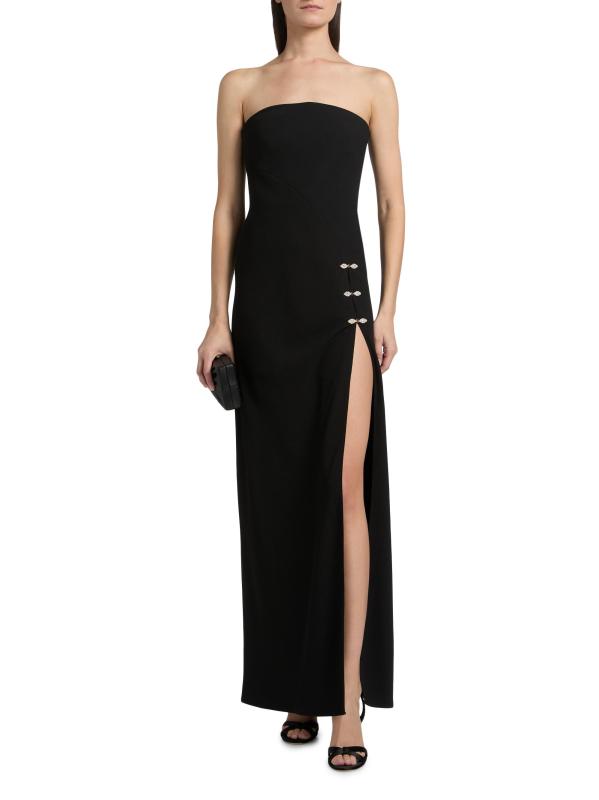 #2: فستان سوزا ماكسي بدون حمالات - أسود