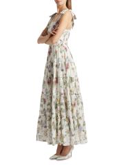 Shop Alice + Olivia - Monnie Floral Tie-Strap Maxi Dress
