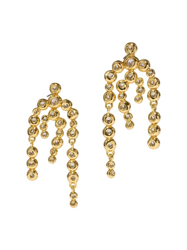 #3: أقراط ثريا من الزركونيا المكعبة والمطلية بالذهب عيار 14 قيراطًا من Asterales - الذهب