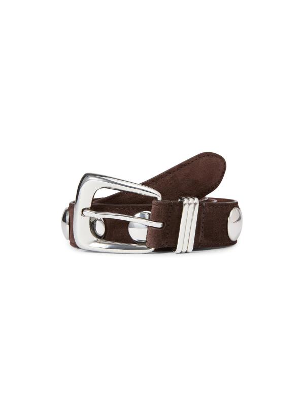 #3: حزام من الجلد المدبوغ مرصع بقوس - إسبريسو