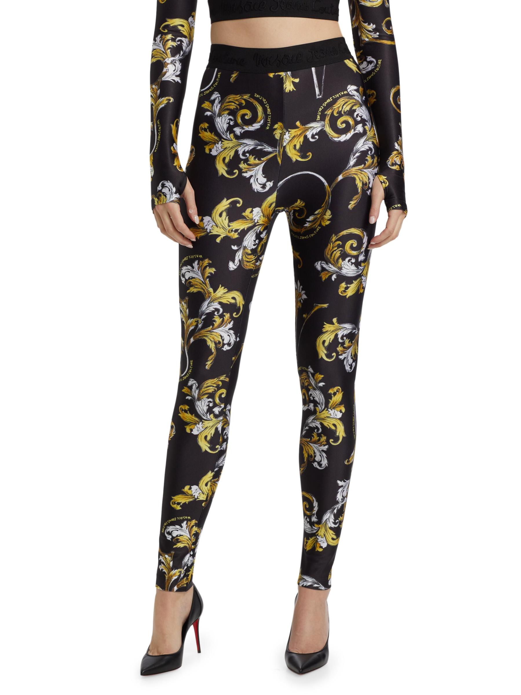スパッツ・レギンス Versace Baroque Leggings Versace Jeans Couture - バロック・ロゴ・ウエストバンド