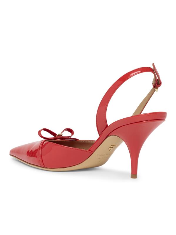 Shop Ferragamo Gylla 70MM Patent Leather Slingback Pumps Saks