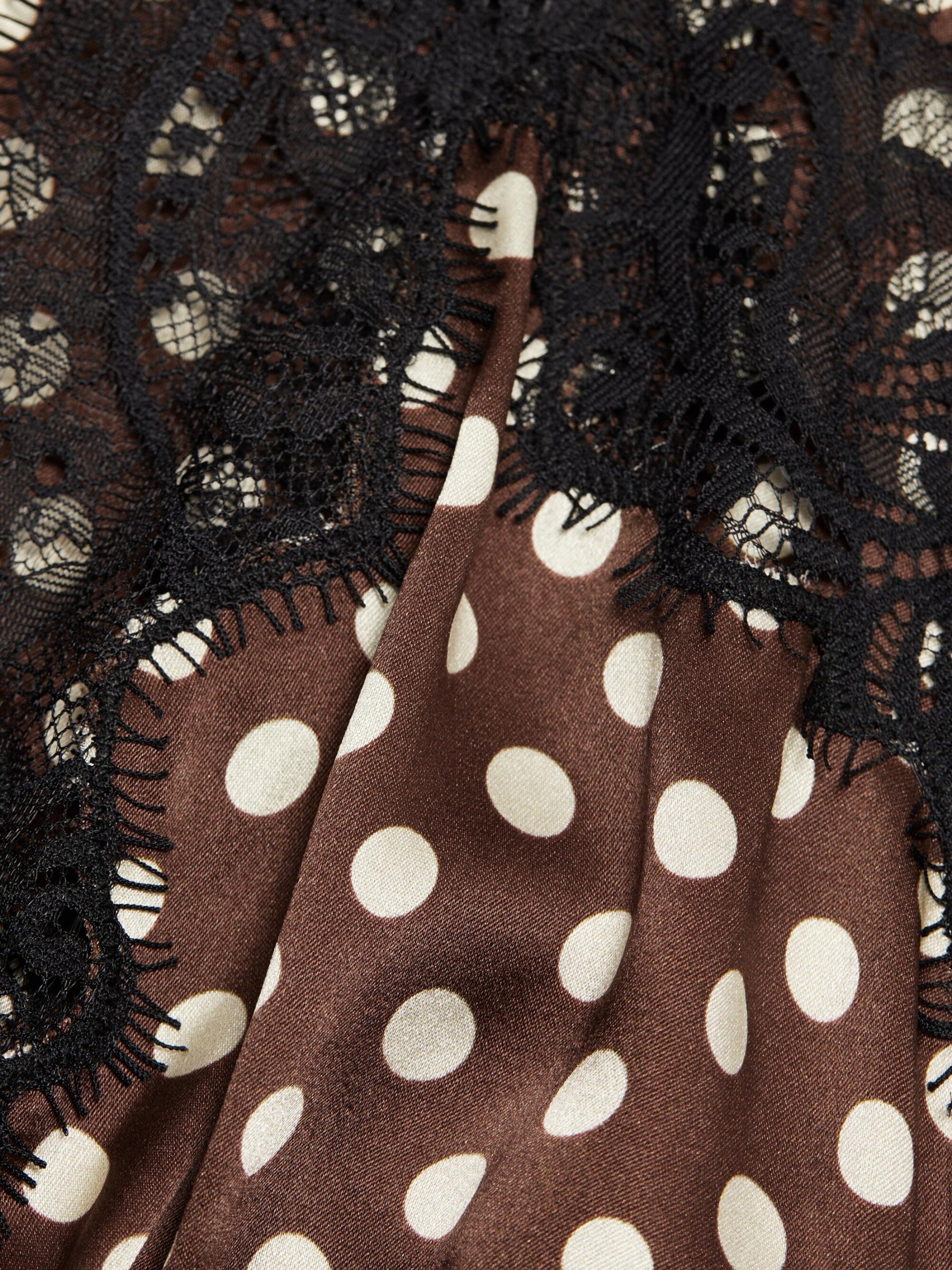 トップブランドのファッション Shop Ronny Kobo - Holiday Polka Dot Lace-Trimmed Maxi Dress ワンピース